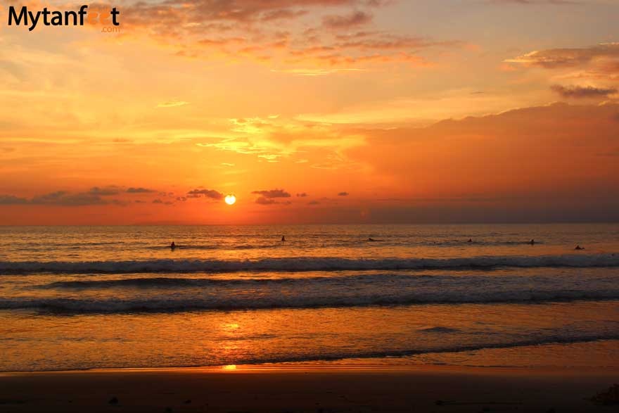 Playa Jaco Costa Rica sunset and surf