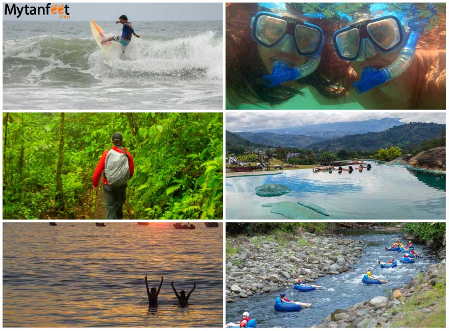 Best activities in Costa Rica: Surfing, snorkeling, hiking, hot springs, swimming, white water tubing