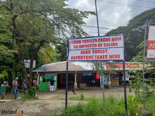 Crossing the Nicaragua and Costa Rican border - the Costa Rica exit tax office