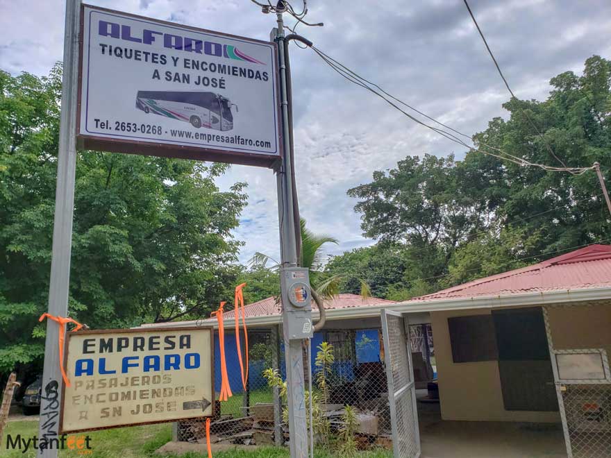 Empresa Alfaro bus station in Tamarindo