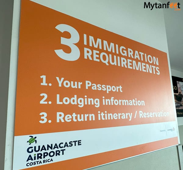 customs and immigration in sjo and lir airport